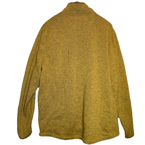 LL Bean Jacket Mens XXLT Tall Yellow Tan Sweater Fleece Full Zip Outdoors Hiking - Picture 2 of 3
